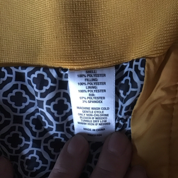 KIM ROGERS YELLOW QUILTED XL ZIP UP VEST - Picture 7 of 7